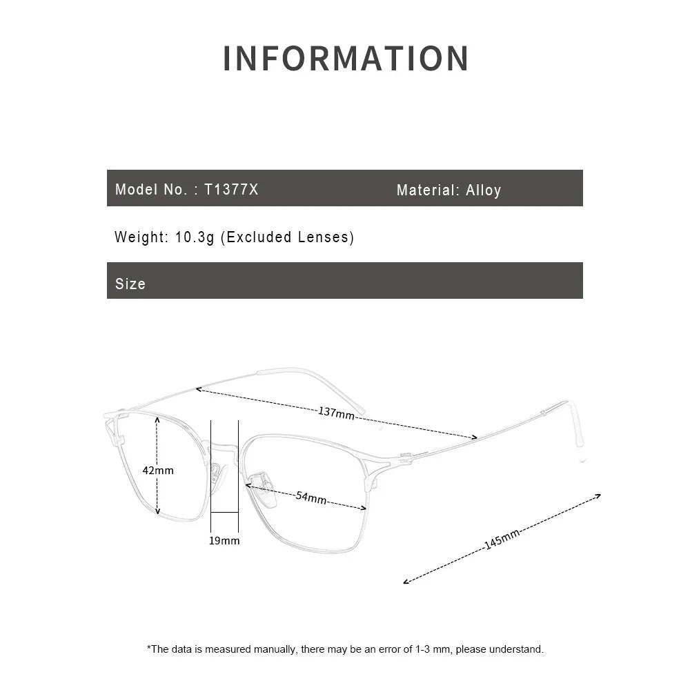 Gmei Optical T1377X men's square titanium alloy prescription eyeglasses — view 2