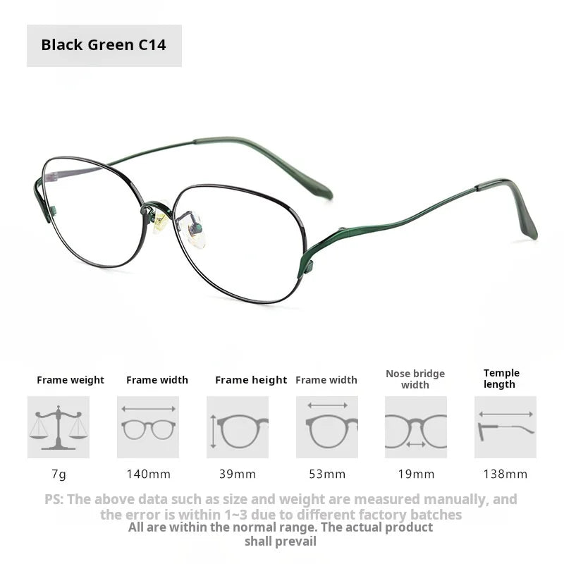 Xbora Unisex Full Rim Oval Square Titanium Alloy Eyeglasses 70301
