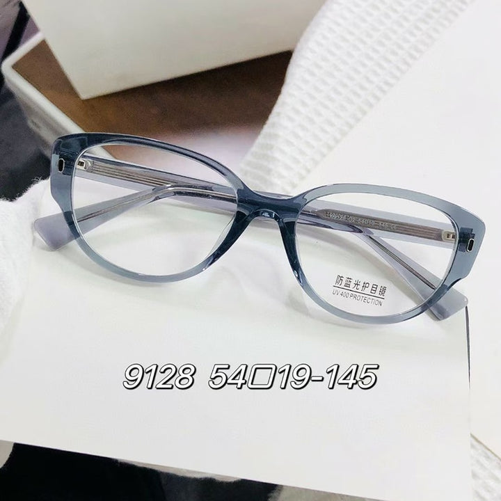 Bclear Women's Full Rim Square Cat Eye Acetate Eyeglasses Myk9128 Full Rim Bclear C 2  