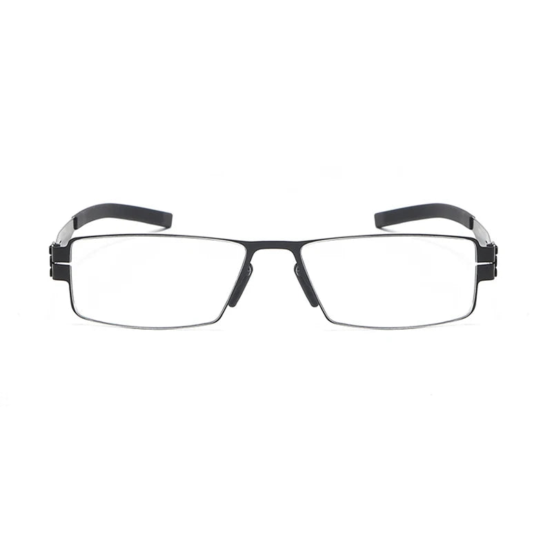 Black Mask Unisex Full Rim Square Stainless Steel Eyeglasses Ib005 Full Rim Black Mask   