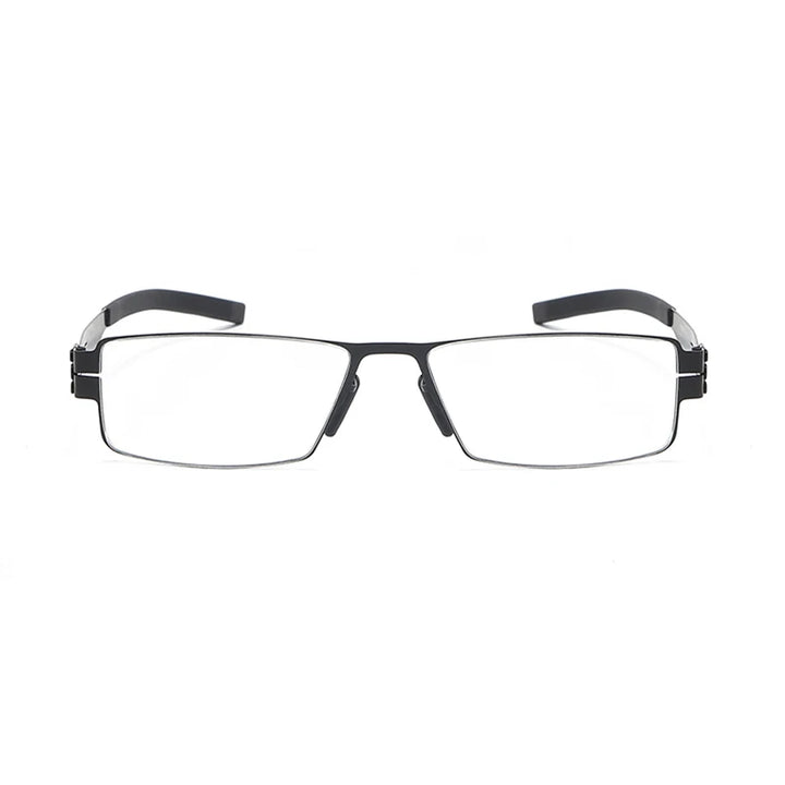 Black Mask Unisex Full Rim Square Stainless Steel Eyeglasses Ib005 Full Rim Black Mask   