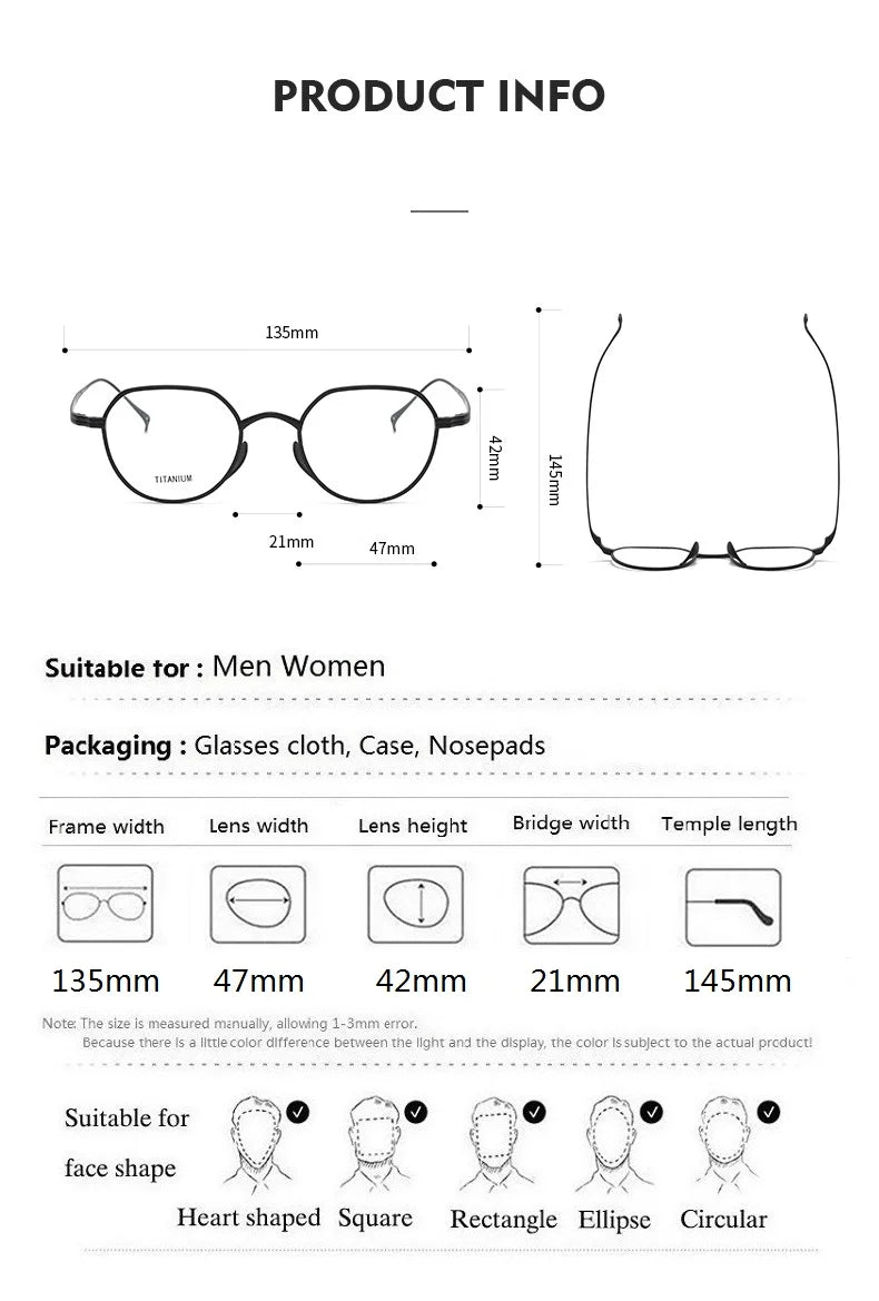 Aimee Unisex Full Rim Flat Top Oval Titanium Eyeglasses 141301 Full Rim Aimee   