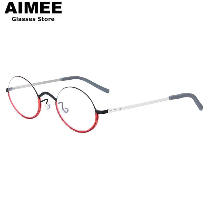 Aimee Women's Full Rim Oval Screwless Titanium Eyeglasses 198801