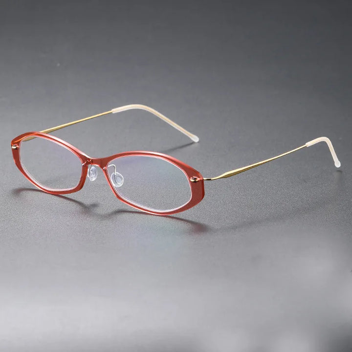 Aimee Unisex Full Rim Polygonal Pure Titanium Eyeglasses 6509 — view 4 | Aimee at FuzWeb