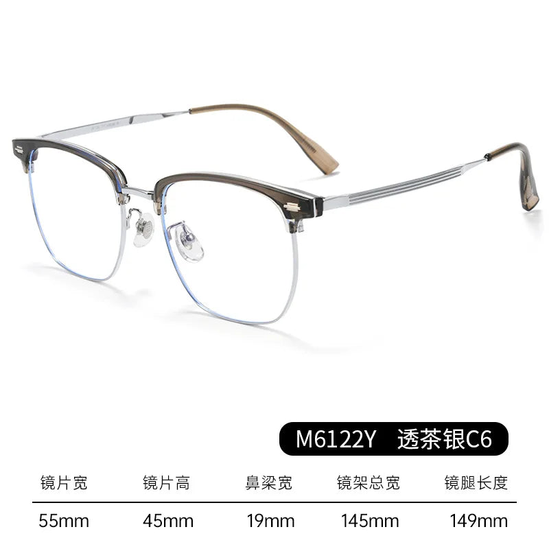 Bclear Unisex Full Rim Square Titanium Tr 90 Eyeglasses 886122