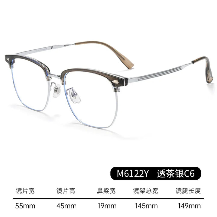 Bclear Unisex Full Rim Square Titanium Tr 90 Eyeglasses 886122