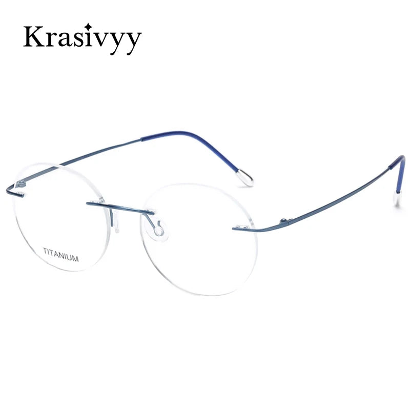 Krasivyy Unisex Rimless Round Pure Titanium Prescription Eyeglasses KR16012 - view 2