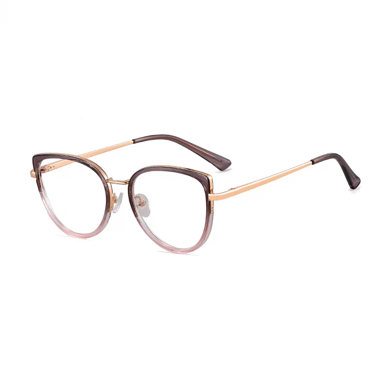 Ralferty Women's Full Rim Square Cat Eye Tr 90 Acetate Eyeglasses R81139 Full Rim Ralferty C1 Gray Pink CHINA 