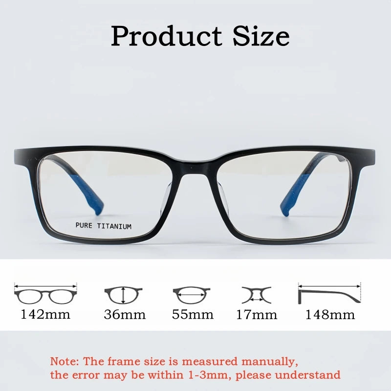 Yimaruili Men's Full Rim Square Acetate Eyeglasses 22005