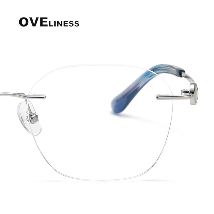 Oveliness Women's Rimless Oval Square Titanium Eyeglasses 196012 Rimless Oveliness   