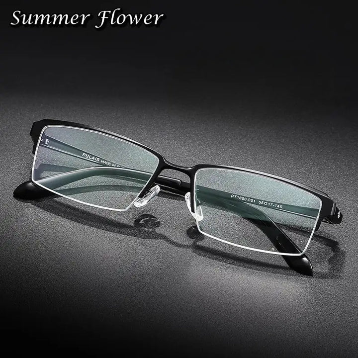 Summer Flower Unisex Semi Rim Square Titanium Eyeglasses 18504/03