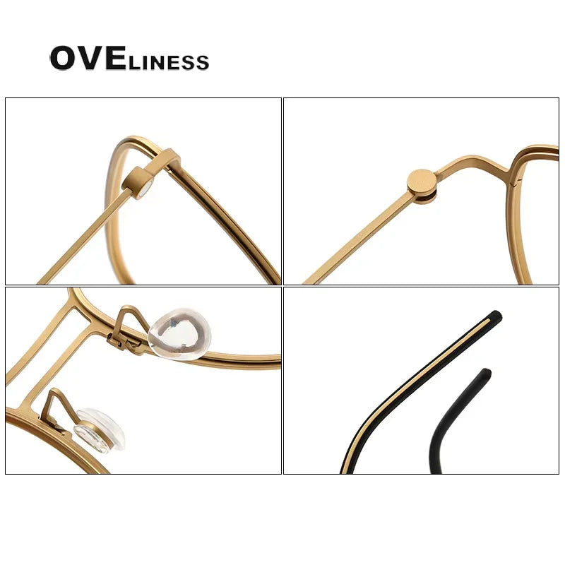 Oveliness Unisex Full Rim Square Double Bridge Titanium Eyeglasses 5524 Full Rim Oveliness   