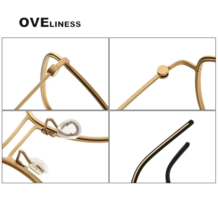 Oveliness Unisex Full Rim Square Double Bridge Titanium Eyeglasses 5524 Full Rim Oveliness   