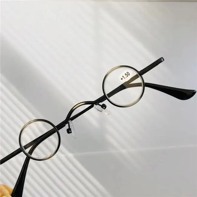 Cubojue Unisex Full Rim Round Alloy Reading Glasses 71397 Reading Glasses Cubojue silver glass lens +400