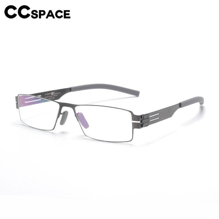 CCSpace Men's Full Rim Square Screwless Alloy Eyeglasses 56712 Full Rim CCspace   