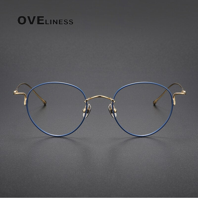 Oveliness Unisex Full Rim Round Titanium Eyeglasses 164 Full Rim Oveliness   