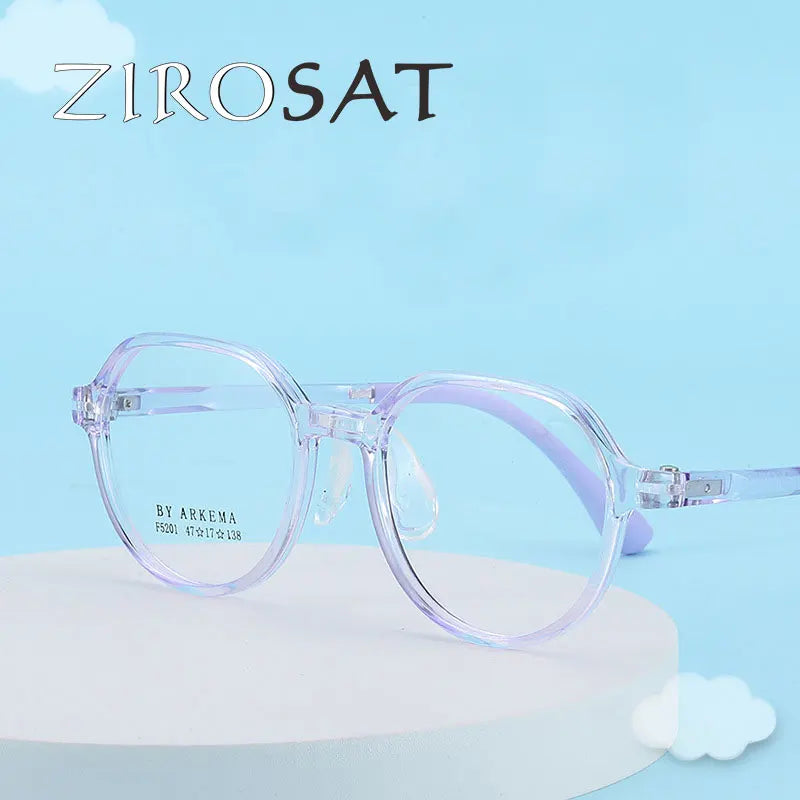 Zirosat Unisex Youth Full Rim Oval Tr 90 Silicone Eyeglasses Z5201 Full Rim Zirosat   