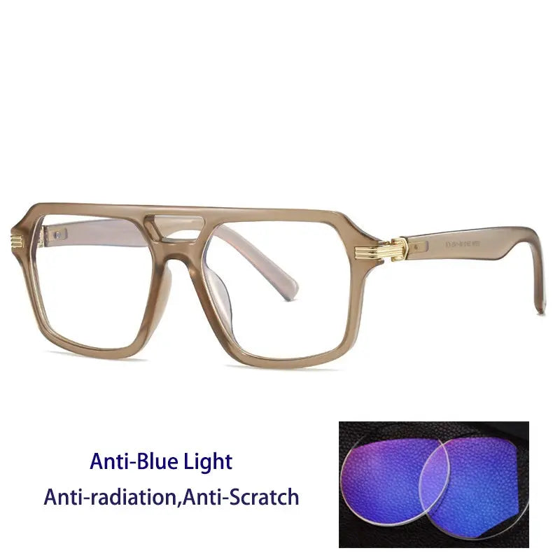 Kocolior 225900 Unisex Full Rim Square Double Bridge Tr 90 Frames FuzWeb