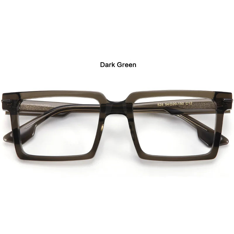 Muzz Men's Full Rim Large Square Acetate Eyeglasses 1528 Full Rim Muzz C2  