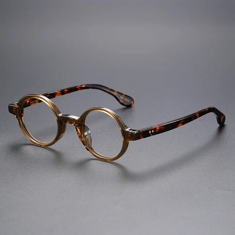 Cubojue Women's Full Rim Round Acetate Reading Glasses 71377 Reading Glasses Cubojue no function lenses 0 brown tortoise