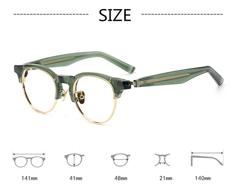 Black Mask Unisex Full Rim Oval Titanium Acetate Eyeglasses 369006