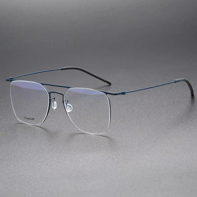 Oveliness Unisex Full Rim Square Double Bridge Steel Eyeglasses 45503 Full Rim Oveliness blue