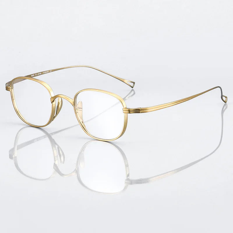 Black Mask Unisex Full Rim Round Square Titanium Eyeglasses 844144