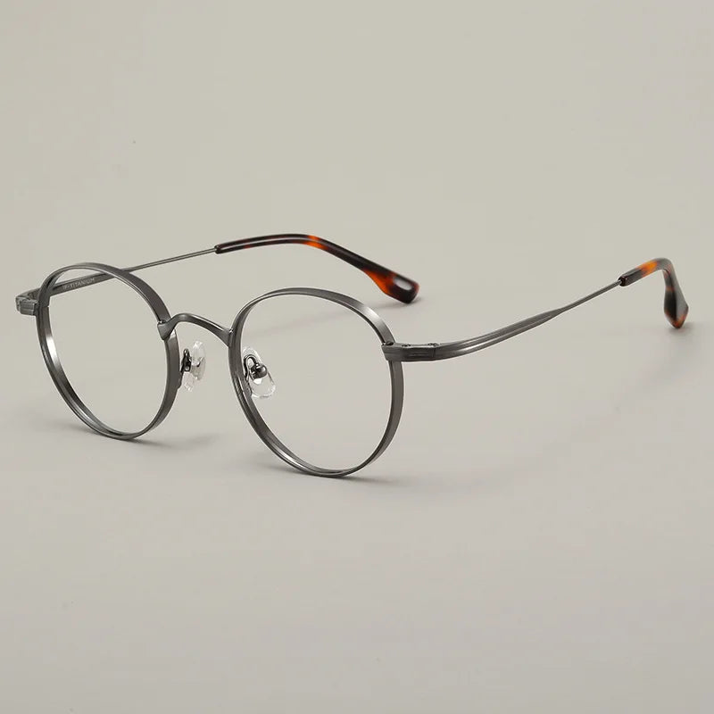 Black Mask Unisex Full Rim Oval Round Titanium Eyeglasses 310521