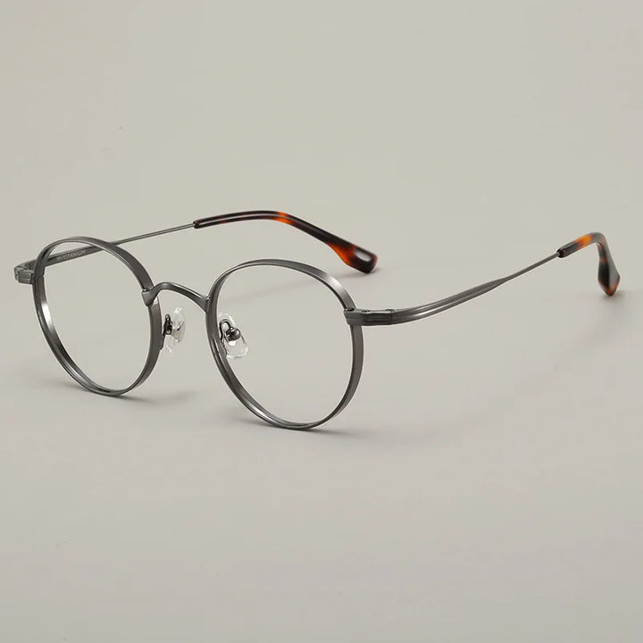 Black Mask Unisex Full Rim Oval Round Titanium Eyeglasses 310521