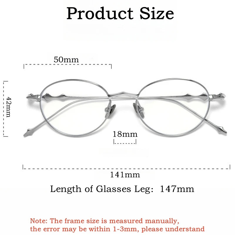 Yimaruili Unisex Full Rim Round Oval Titanium Eyeglasses 20852