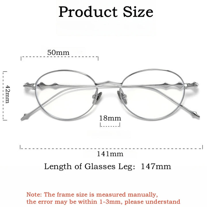Yimaruili Unisex Full Rim Round Oval Titanium Eyeglasses 20852