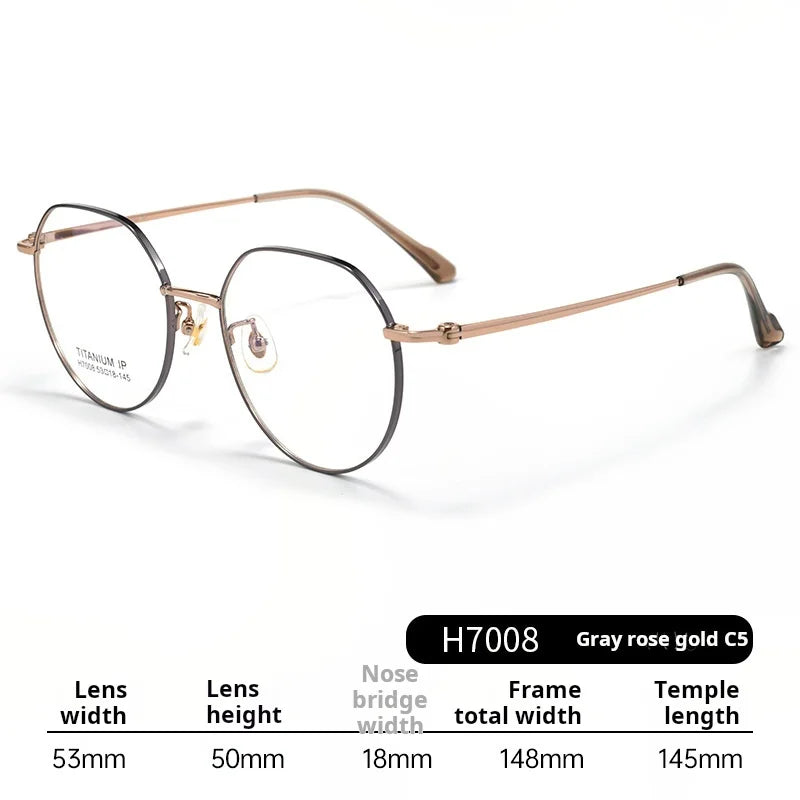 Momoja Unisex Full Rim Flat Top Round Titanium Eyeglasses 77008