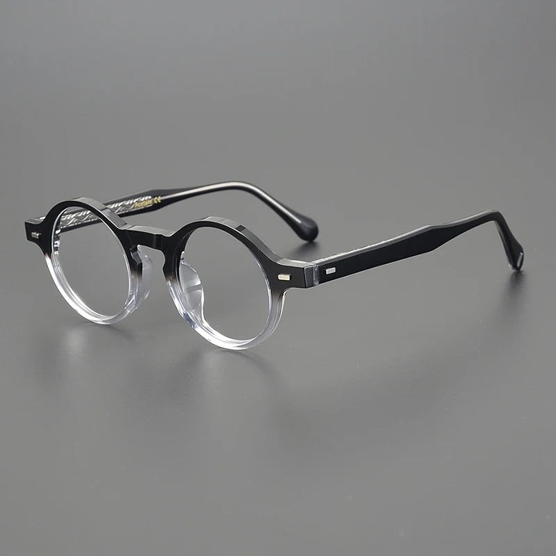 Hewei Unisex Full Rim Round Thick Acetate Eyeglasses 15023 Full Rim Hewei C2  