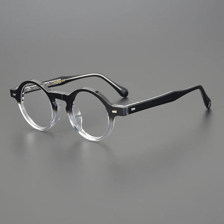 Hewei Unisex Full Rim Round Thick Acetate Eyeglasses 15023 Full Rim Hewei C2  