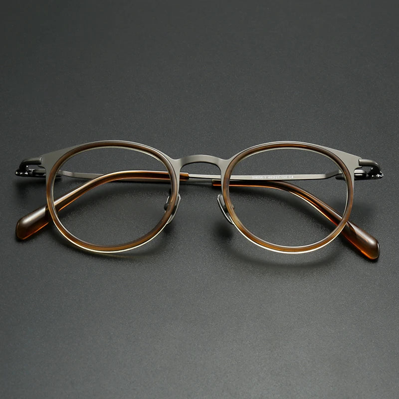 Muzz 0056D unisex round titanium acetate prescription eyeglasses — view 4