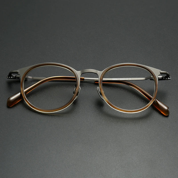 Muzz 0056D unisex round titanium acetate prescription eyeglasses — view 4