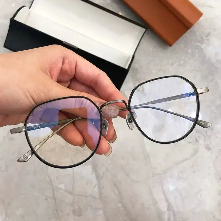 Aimee Full Rim 84600 Unisex Polygon Screwless Titanium Frames FuzWeb