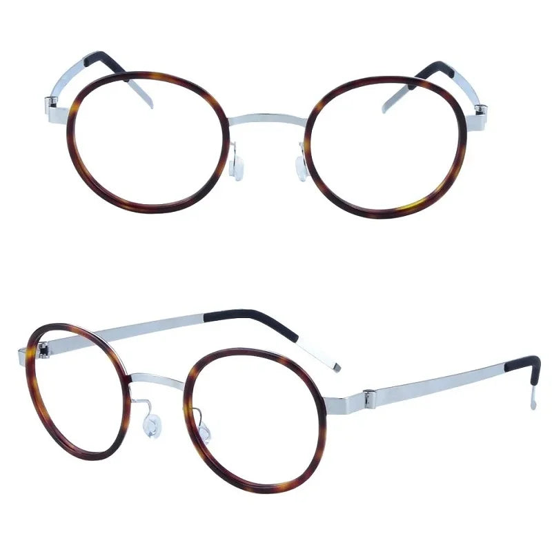 Bobbie Women's Full Rim Round Titanium Acetate Eyeglasses 621011