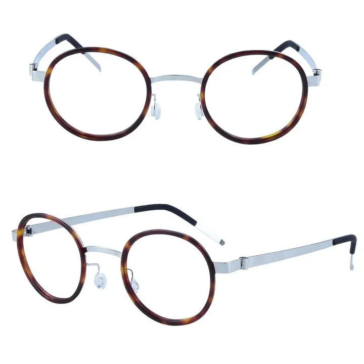 Bobbie Women's Full Rim Round Titanium Acetate Eyeglasses 621011