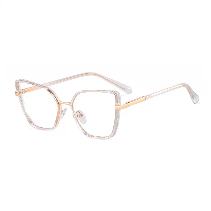 Ralferty Women's Full Rim Square Cat Eye Acetate Eyeglasses R82144 Full Rim Ralferty C2 Transparent CHINA 