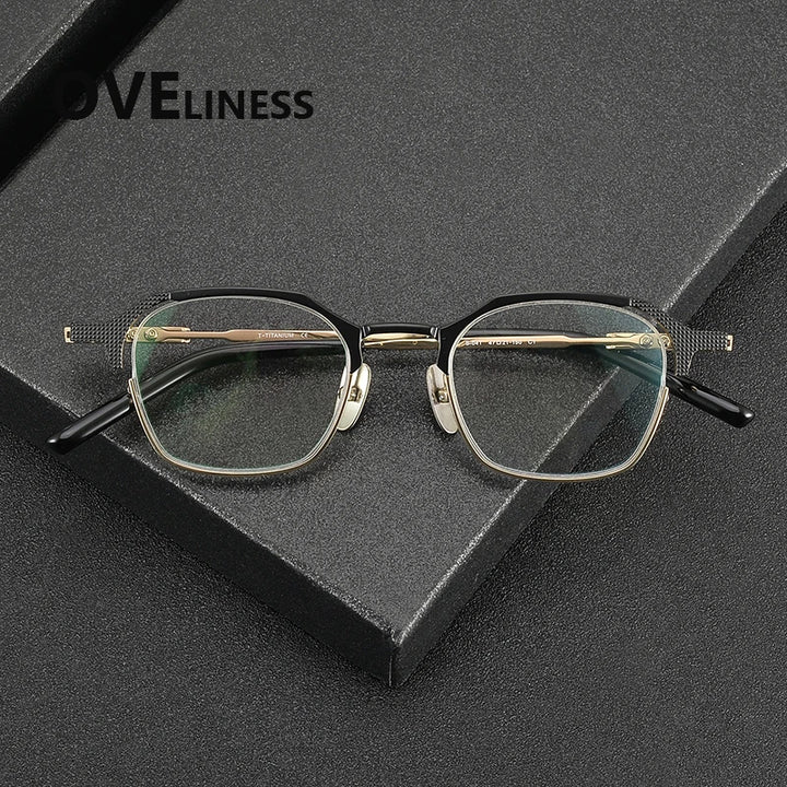Oveliness Unisex Full Rim Round Titanium Acetate Eyeglasses 32204