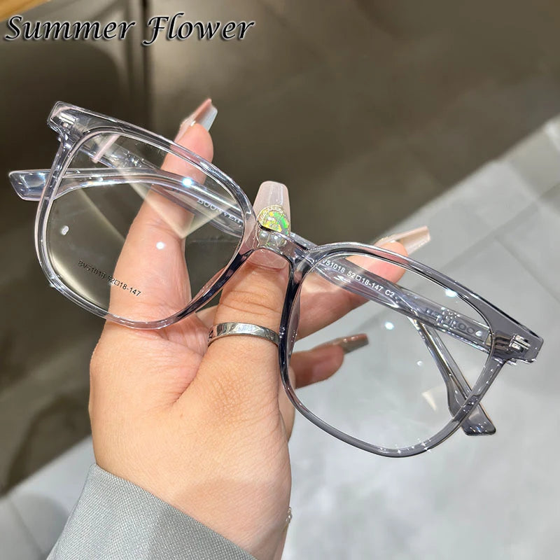 Summer Flower Women's Full Rim Square Tr 90 Titanium Eyeglasses 51018