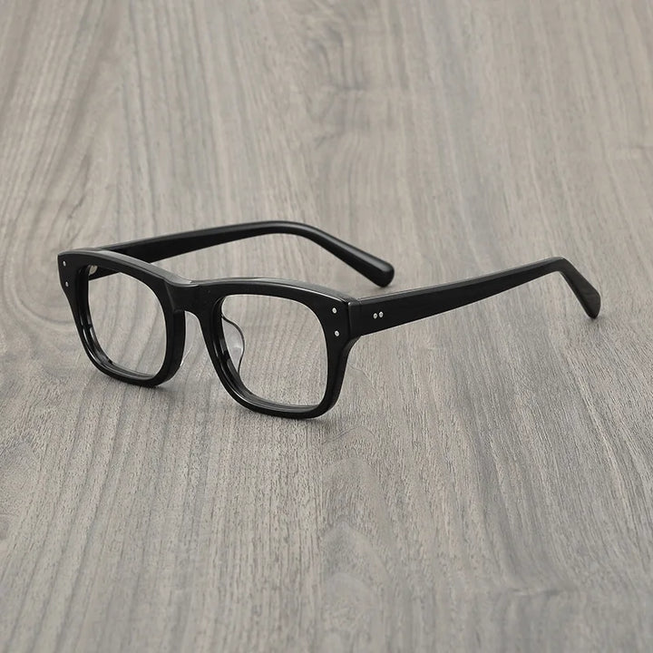 Black Mask Unisex Full Rim Square Acetate Eyeglasses 8174 Full Rim Black Mask Black  