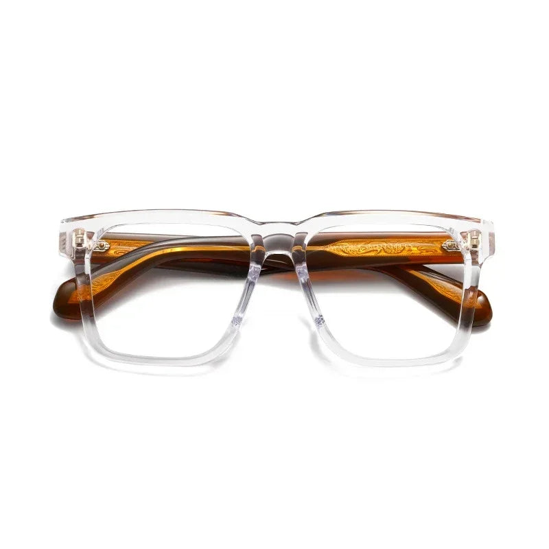Muzz Men's Full Rim Square Brow Line Thick Acetate Eyeglasses 823081