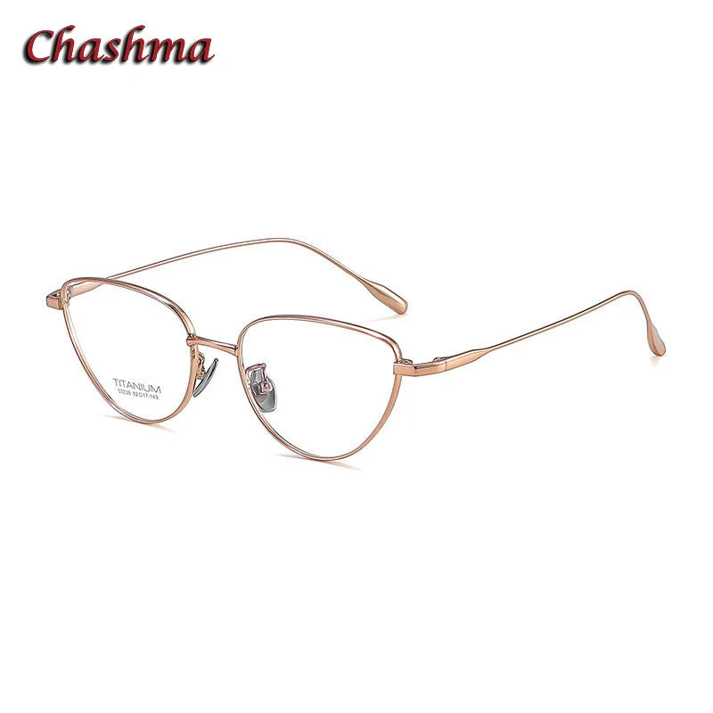 Chashma Ochki Women's Full Rim Oval Cat Eye Titanium Eyeglasses 30384