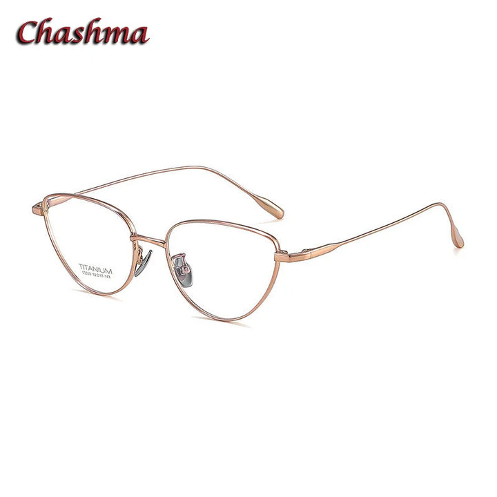 Chashma Ochki Women's Full Rim Oval Cat Eye Titanium Eyeglasses 30384