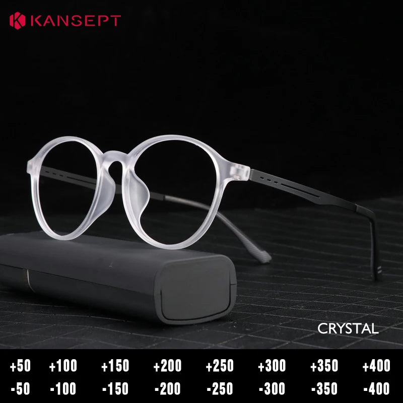 Kansept Women's Full Rim Round Tr 90 Titanium Reading Glasses 472013