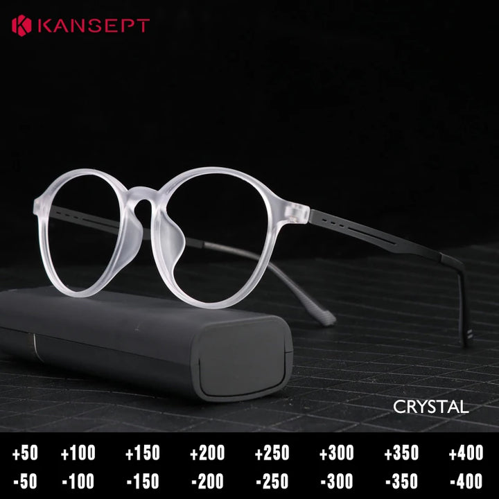 Kansept Women's Full Rim Round Tr 90 Titanium Reading Glasses 472013
