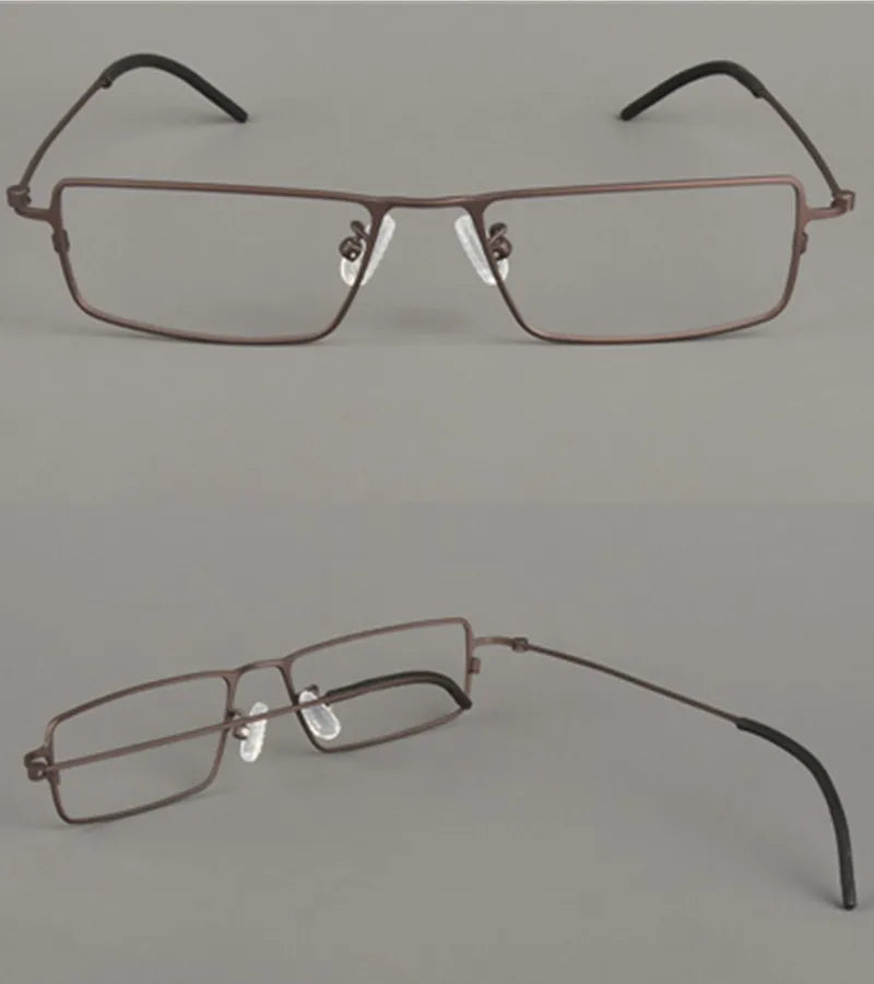 Aimee Unisex Full Rim Rectangle Screwless Titanium Eyeglasses 14555 Full Rim Aimee   