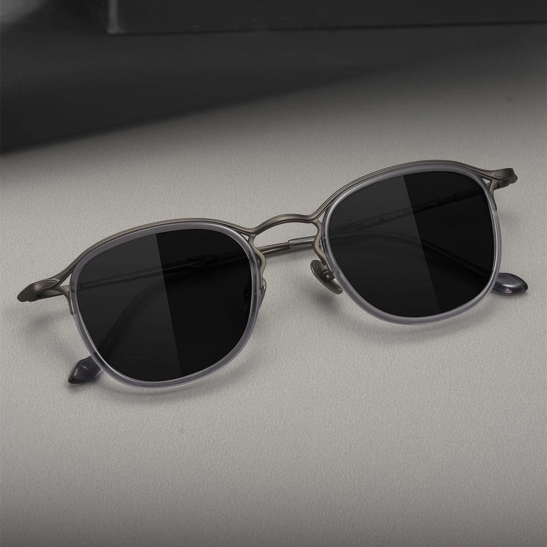 Blackmask Men Full Rim Square Titanium Polarized Sunglasses BM-3118S